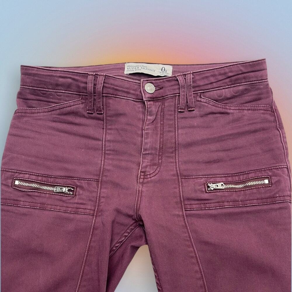 ABERCROMBIE & FITCH Women’s 0 Purple High Rise Super Skinny Jeans